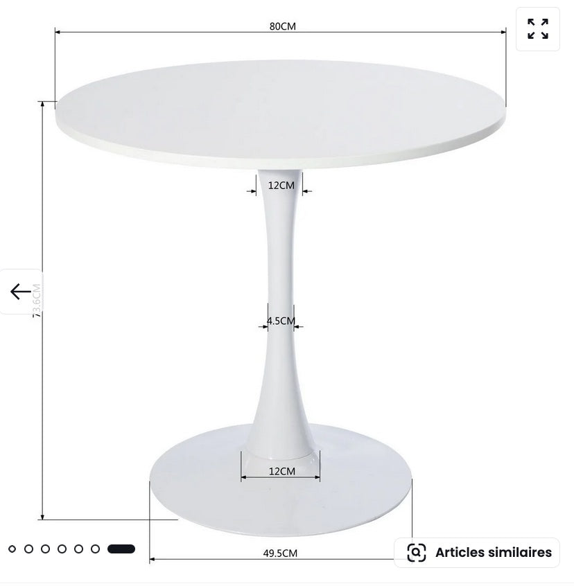 WHITE ROND TABLE